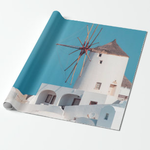 Bruine en witte windmolen cadeaupapier
