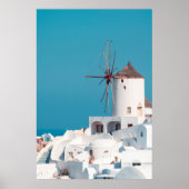 Bruine en witte windmolen poster (Voorkant)