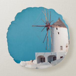 Bruine en witte windmolen rond kussen