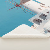 Bruine en witte windmolen sherpa deken (3/4)