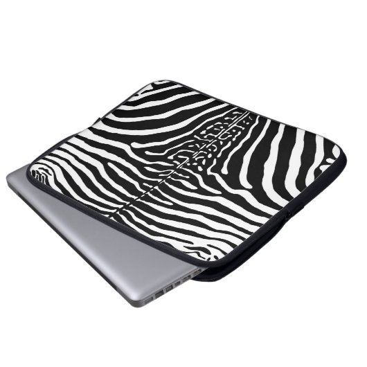 Bruine en witte zebra afdrukken laptop sleeve (Voorkant onderkant)