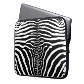Bruine en witte zebra afdrukken laptop sleeve (Voorkant Links)