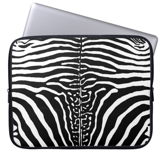 Bruine en witte zebra afdrukken laptop sleeve (Voorkant)