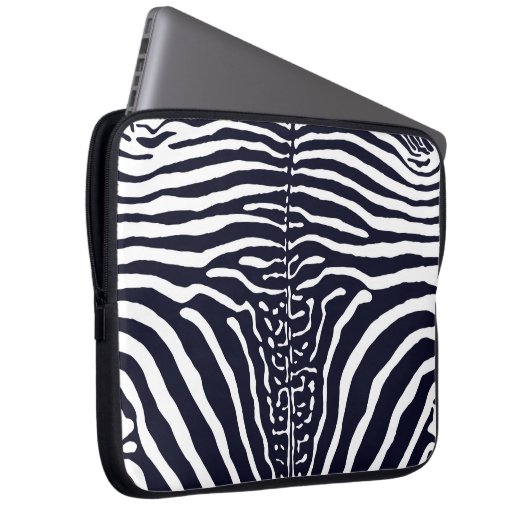 Bruine en witte zebra afdrukken laptop sleeve (Voorkant Rechts)