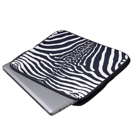 Bruine en witte zebra afdrukken laptop sleeve (Voorkant onderkant)