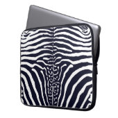 Bruine en witte zebra afdrukken laptop sleeve (Voorkant Links)