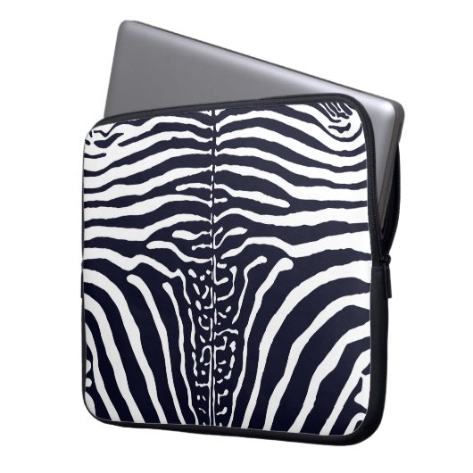 Bruine en witte zebra afdrukken laptop sleeve (Voorkant Links)