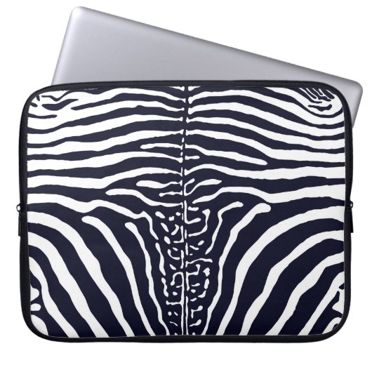 Bruine en witte zebra afdrukken laptop sleeve (Voorkant)