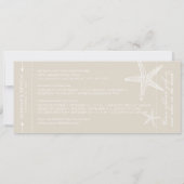 Bruine en witte zeester instapkaart ticket save the date (Achterkant)