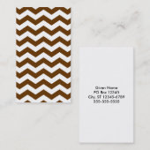 Bruine en witte zigzag visitekaartje (Voorkant / Achterkant)