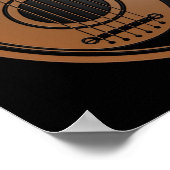 Bruine en zwarte akoestische gitaren Yin Yang Poster (Hoek)