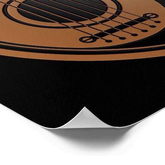 Bruine en zwarte akoestische gitaren Yin Yang Poster (Hoek)