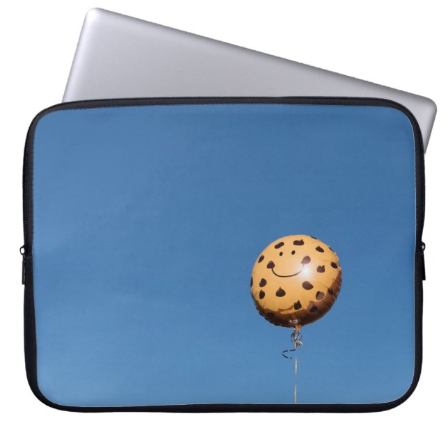 Bruine en zwarte ballon laptop sleeve (Voorkant)