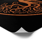 Bruine en zwarte boom van Life Yin Yang Poster (Hoek)