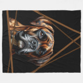 Bruine en zwarte brindle Boxer Lab hond Fleece Deken (Voorkant (Horizontaal))