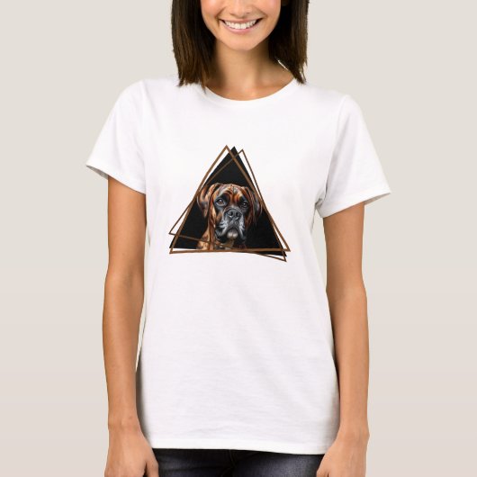 Bruine en zwarte brindle Boxer Lab hond T-shirt (Voorkant)