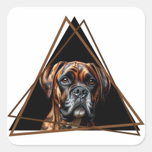 Bruine en zwarte brindle Boxer Lab hond Vierkante Sticker (Voorkant)