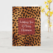 Bruine en zwarte cheeta dierenprint kaart (Gele Bloem)