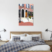 Bruine en Zwarte Deur op Delancy Street Canvas Afdruk (Insitu (Slaapkamer))