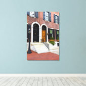 Bruine en Zwarte Deur op Delancy Street Canvas Afdruk (Insitu (Houten vloer))