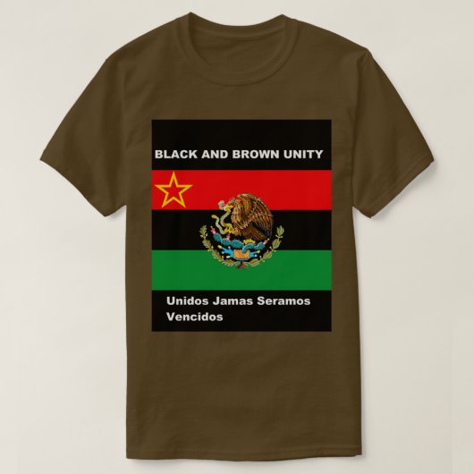 Bruine en zwarte eenheid t-shirt (Design voorkant)
