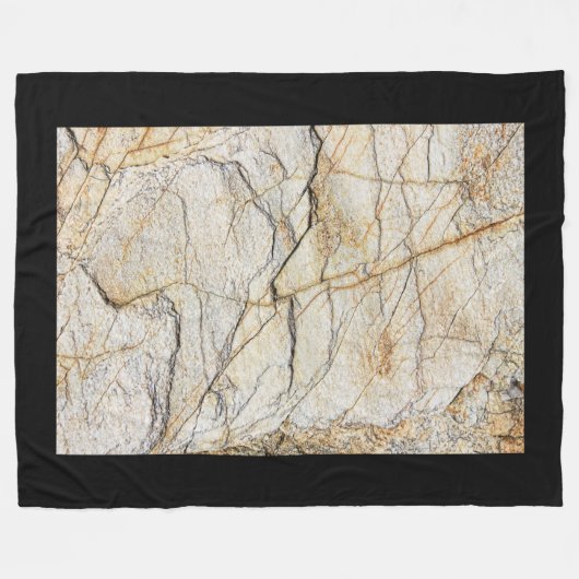Bruine en zwarte gestructureerde marmeren steen fleece deken (Voorkant (Horizontaal))