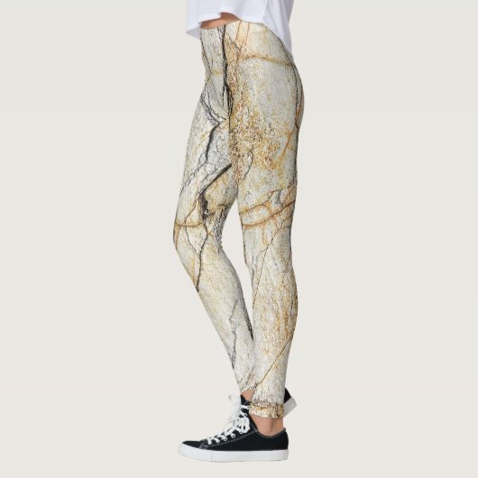Bruine en zwarte gestructureerde marmeren steen  leggings (Links)