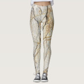 Bruine en zwarte gestructureerde marmeren steen  leggings (Voorkant)