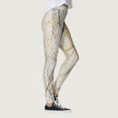 Bruine en zwarte gestructureerde marmeren steen  leggings (Rechts)