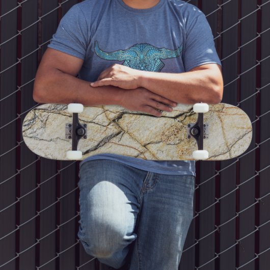 Bruine en zwarte gestructureerde marmeren steen persoonlijk skateboard (Buiten 3)
