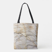 Bruine en zwarte gestructureerde marmeren steen  tote bag (Achterkant)