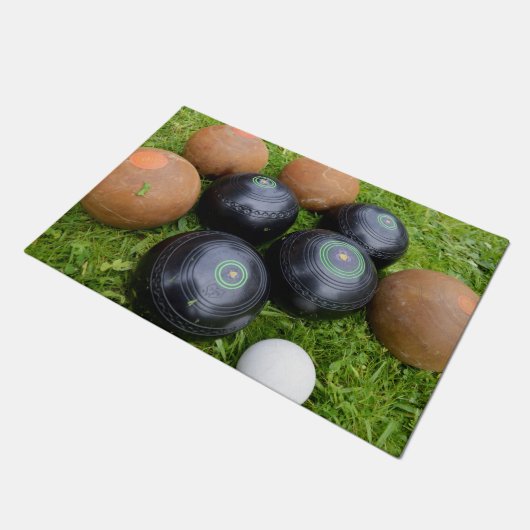 bruine en zwarte grasforel; deurmat (Schuin)