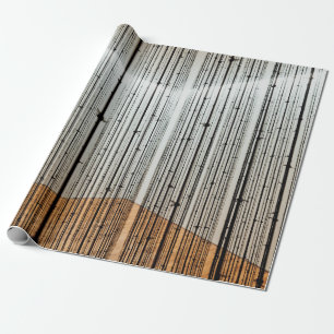 Bruine en zwarte illustratie cadeaupapier