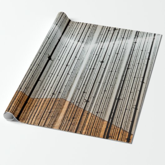 Bruine en zwarte illustratie cadeaupapier (Uitgerold)