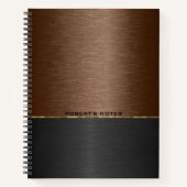 Bruine en zwarte metalen achtergrond notitieboek (Voorkant)