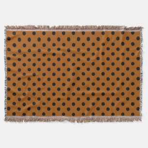 Bruine en zwarte Polka Dots Deken