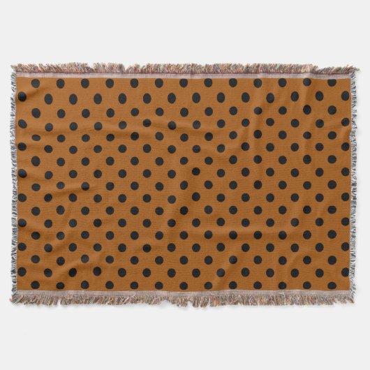 Bruine en zwarte Polka Dots Deken (Voorkant)
