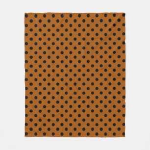 Bruine en zwarte Polka Dots Fleece Deken