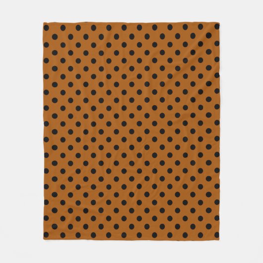 Bruine en zwarte Polka Dots Fleece Deken (Voorkant)