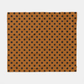 Bruine en zwarte Polka Dots Fleece Deken (Voorkant (Horizontaal))