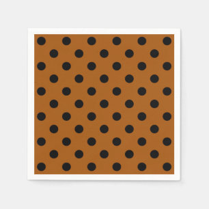 Bruine en zwarte Polka Dots Servet