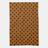Bruine en zwarte polka-stippen theedoek (Verticaal)