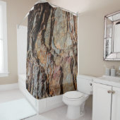 Bruine en zwarte rotsformatie douchegordijn (In situ)