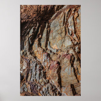 Bruine en zwarte rotsformatie poster