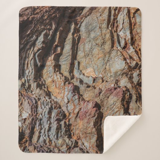 Bruine en zwarte rotsformatie sherpa deken (Voorkant)