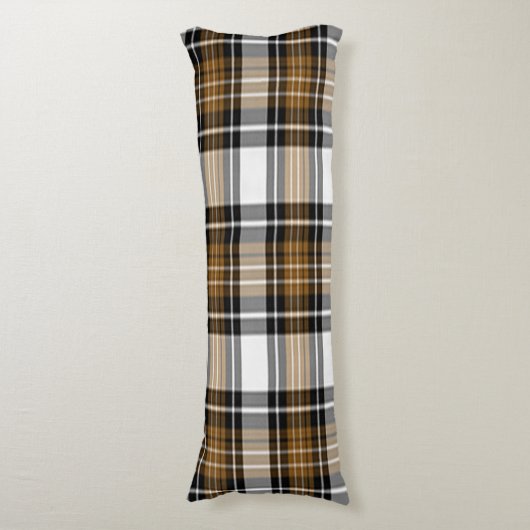 Bruine en zwarte spelden lichaamskussen (Voorkant Verticaal)