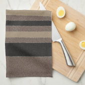 Bruine en zwarte strepen theedoek (Quarter Fold)