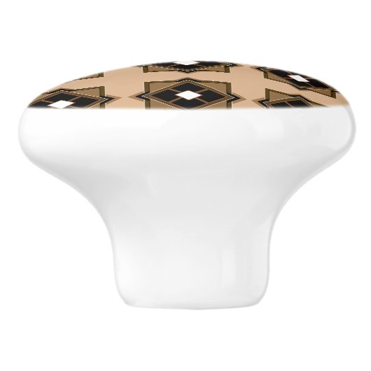 Bruine en zwarte tinten keramische knop (Zijkant)