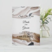 Bruine en zwarte Waterverf Bespaar de datumkaart Kaart (Staand voorkant)