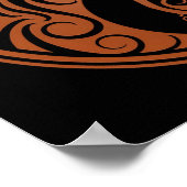 Bruine en zwarte Yin Yang Cats Poster (Hoek)